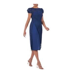 Kay Unger Dress  Zelda Lace mini blue size 0